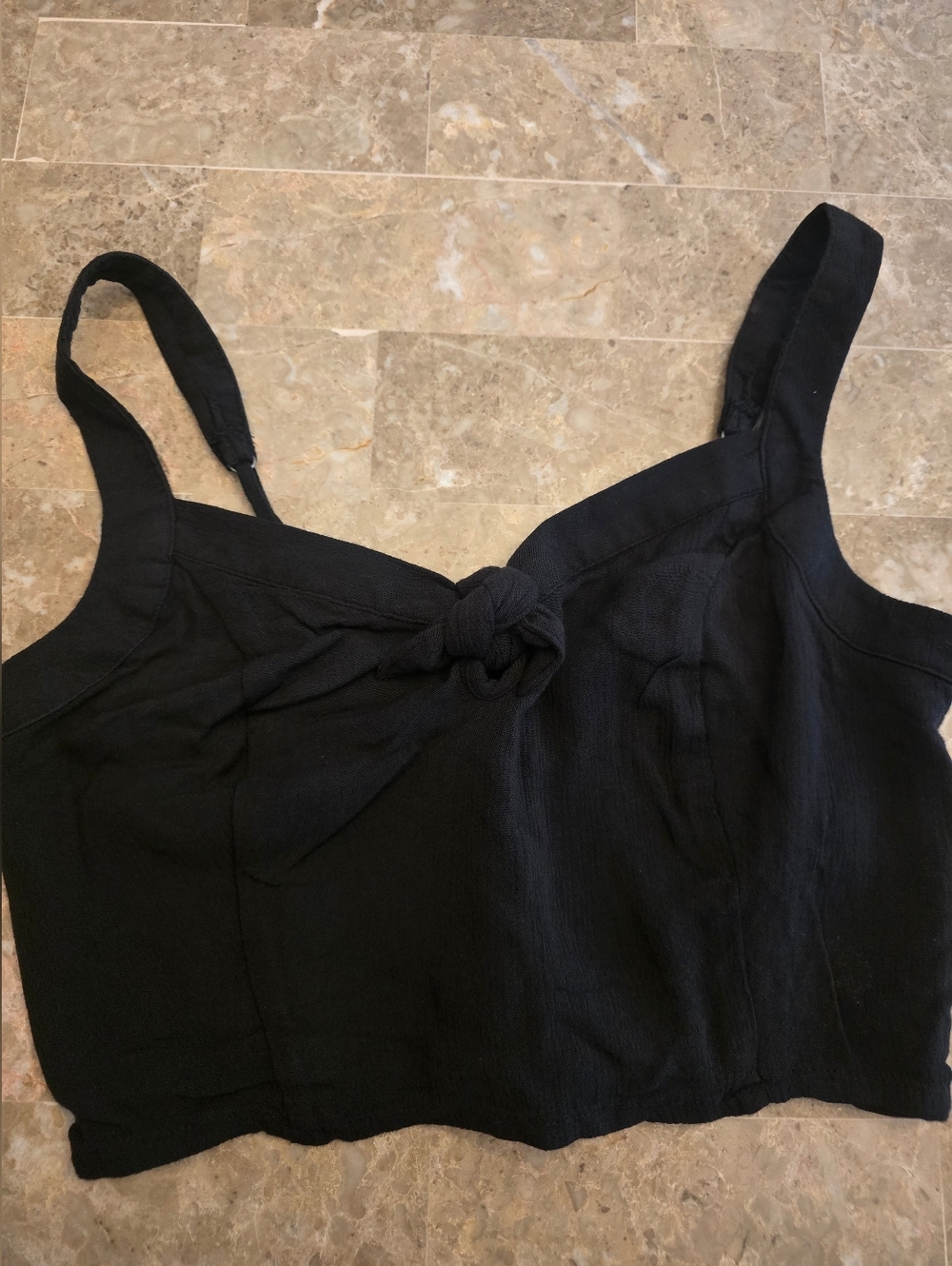 Hollister Sz Small Black Crop Tank W Bow